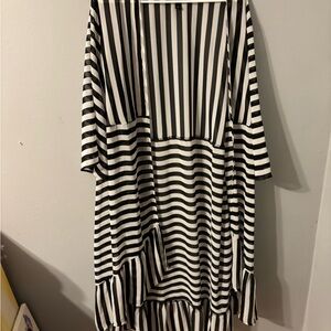 Torrid Black and White Striped Top